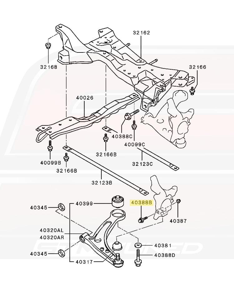 Mitsubishi OEM Front Ball Joint Bolt for Evo 9/X (MU000467)