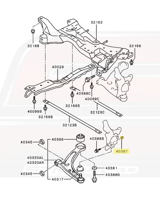 Mitsubishi OEM M12 Nut for Evo Ball Joint / Mounts (MU431006)