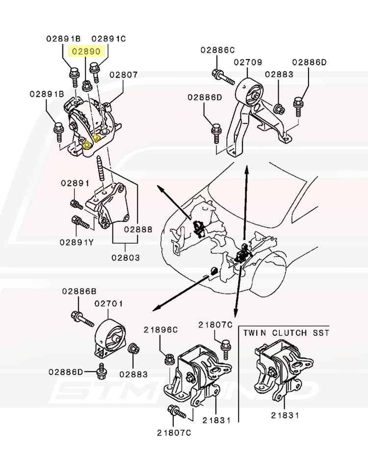 Mitsubishi OEM M12 Nut for Evo Ball Joint / Mounts (MU431006)