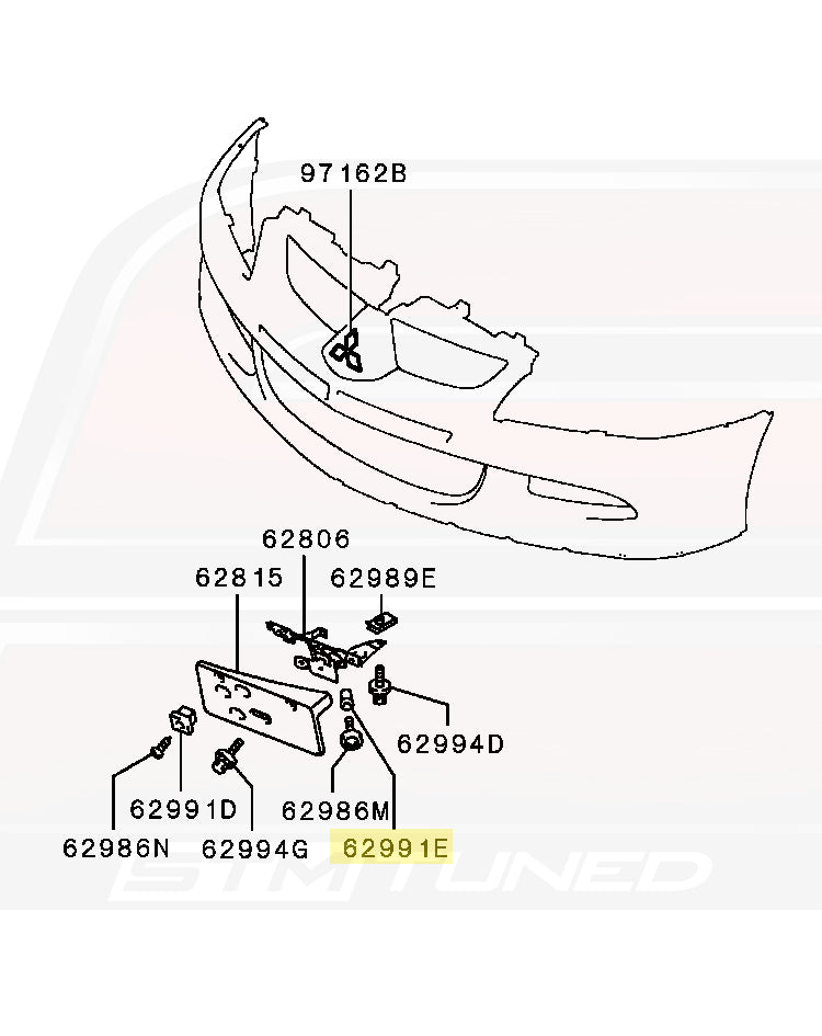 Mitsubishi OEM Front License Plate Bracket Grommet for Evo 8/9/X (MU435004)