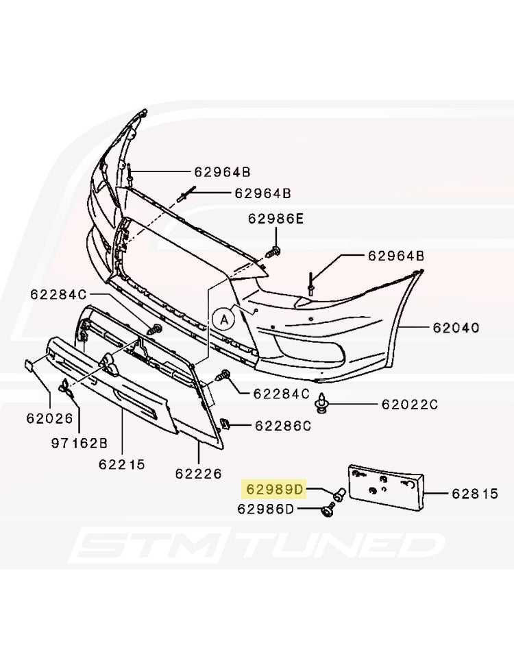 Mitsubishi OEM Front License Plate Bracket Grommet for Evo 8/9/X (MU435004)