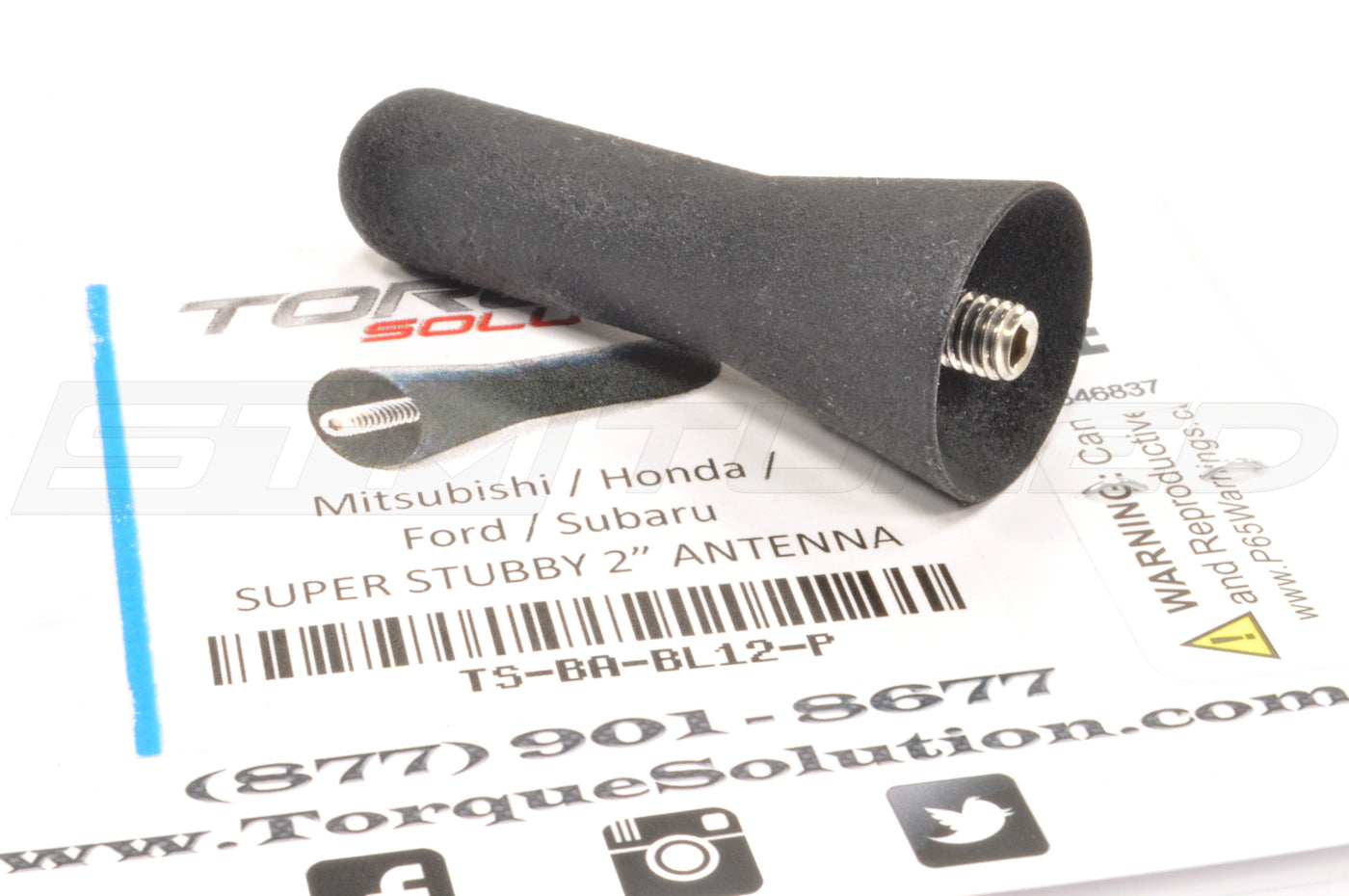 Torque Solution Stubby Antenna for Evo 8/9 WRX STi S2000 (TS-BA-BL12)