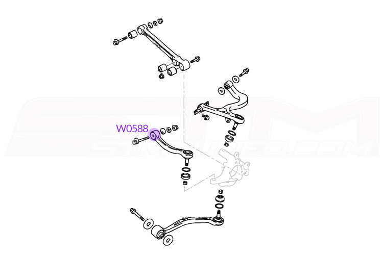 Whiteline Rear Control Inner Toe Bushings for Evo 4-9 (W0588)