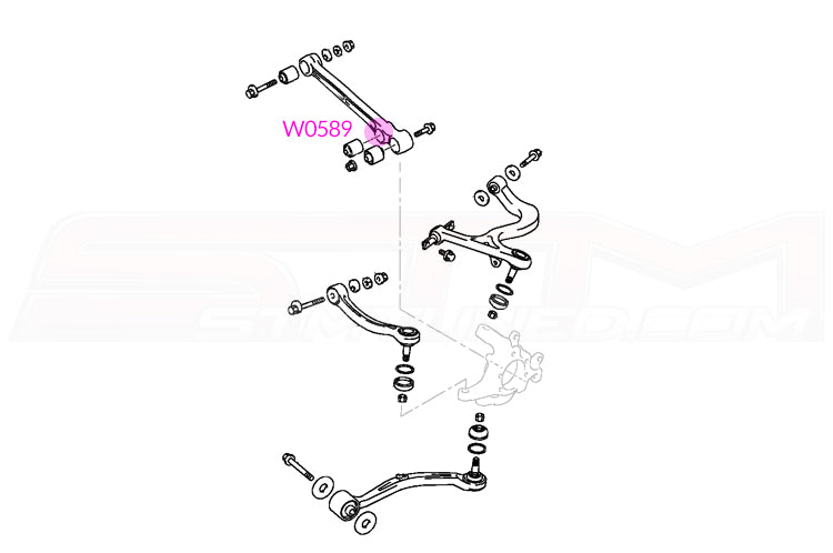 Whiteline Rear Control Arm Shock Absorber Bushings (Easy Fit) for Evo 4-9 (W0589)