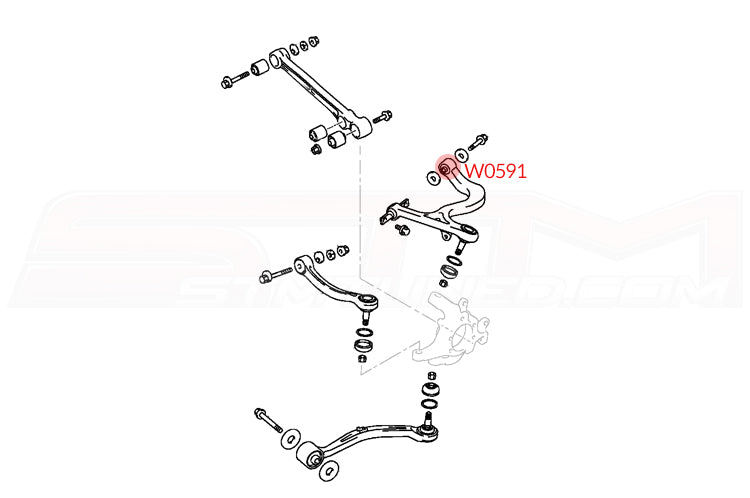 Whiteline Rear Control Arm Front Upper Inner Bushings for Evo 4-9 (W0591)