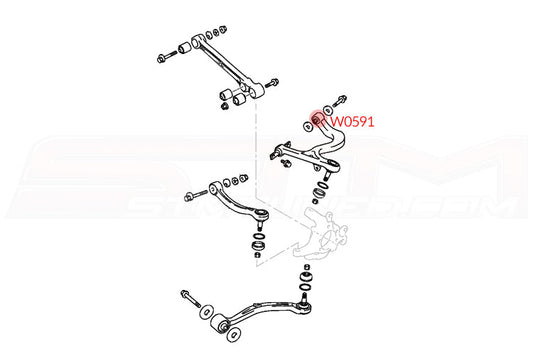 Whiteline Rear Control Arm Front Upper Inner Bushings for Evo 4-9 (W0591)