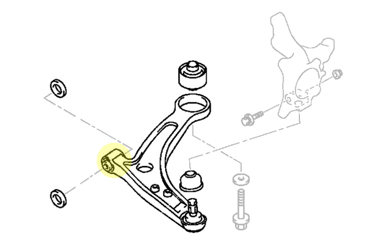 Whiteline Front Control Arm Lower Inner Bushings for Evo 7/8/9/X (W0593)