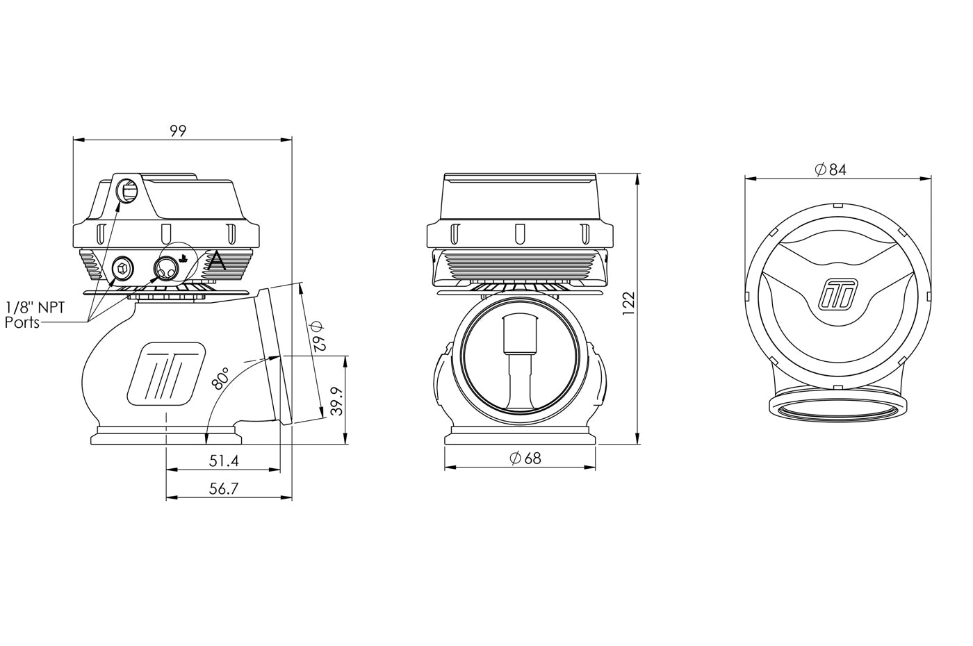 Turbosmart WG50 GenV ProGate 50mm External Wastegate