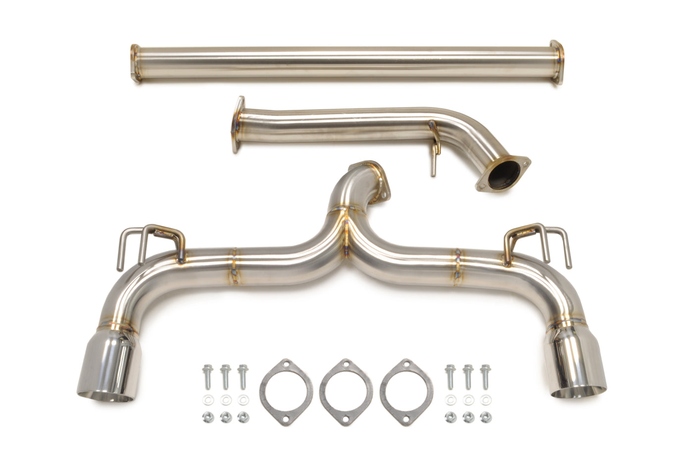 STM Evo X Stainless Cat-Back Dual Exit Exhaust (No Muffler)