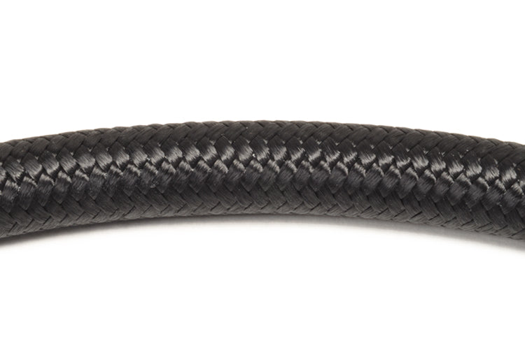 Vibrant Black Nylon Braided Flex Hose