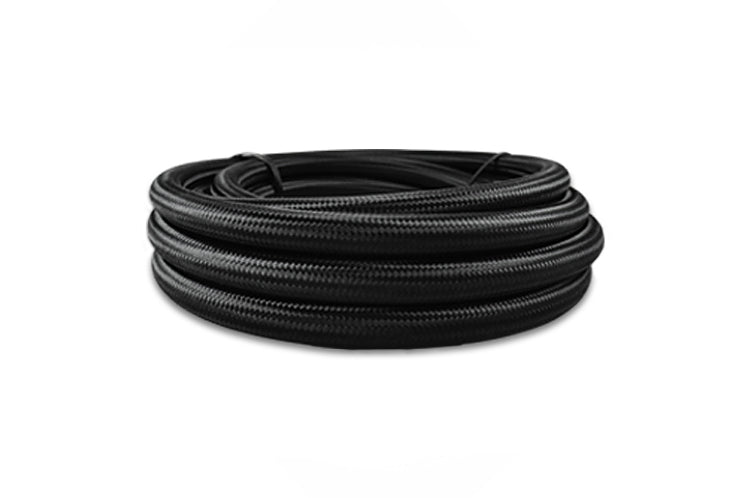 Vibrant Black Nylon Braided Flex Hose