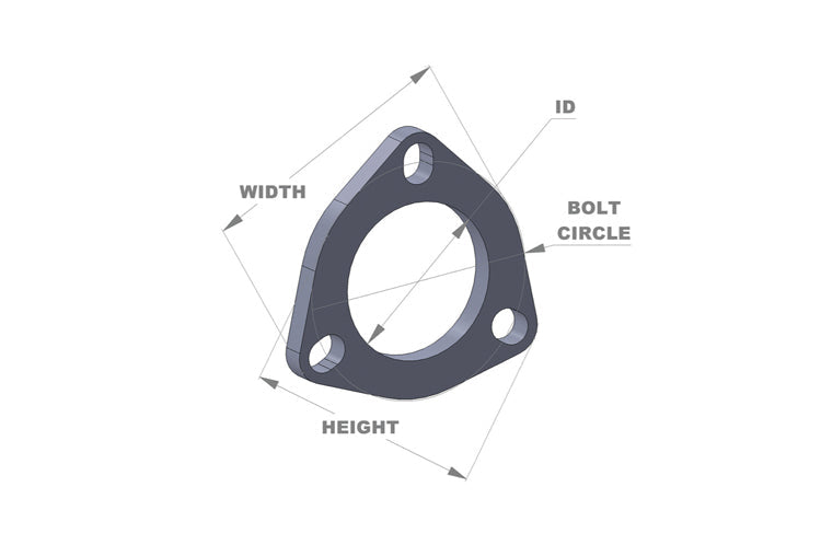 Vibrant Stainless Steel 3-Bolt Exhaust Flange